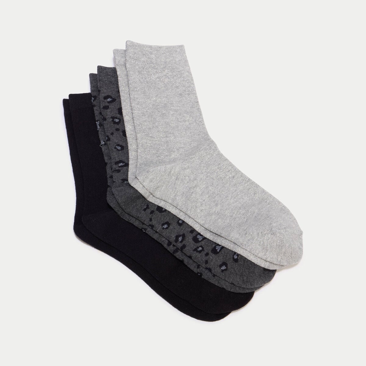 Lot de 3 paires de chaussettes gris clair femme