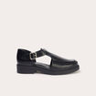 Derbies denim noir enduit femme