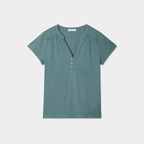 T-shirt manches courtes vert foncé femme