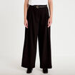 Pantalon large avec ceinture amovible noir femme