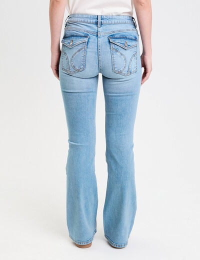 Pantalon bootcut ceinture amovible denim double stone femme