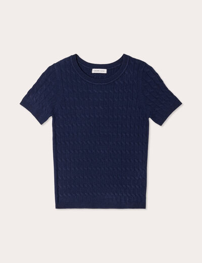 T-shirt manches courtes bleu marine femme