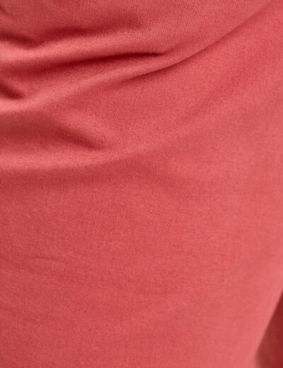 Pantalon chino 7/8ème vieux rose femme