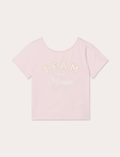 T-shirt manches courtes rose femme