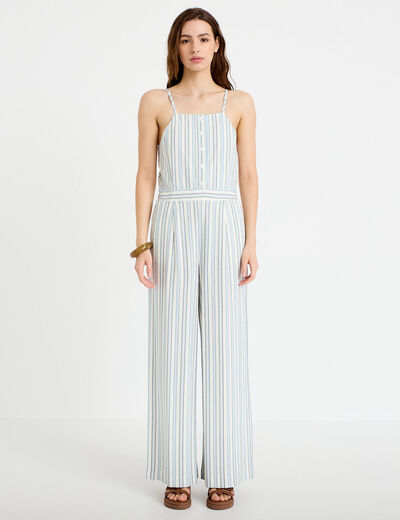 Combinaison large col am&eacute;ricain blanc femme