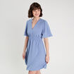 Robe évasée taille élastiquée bleu gris femme