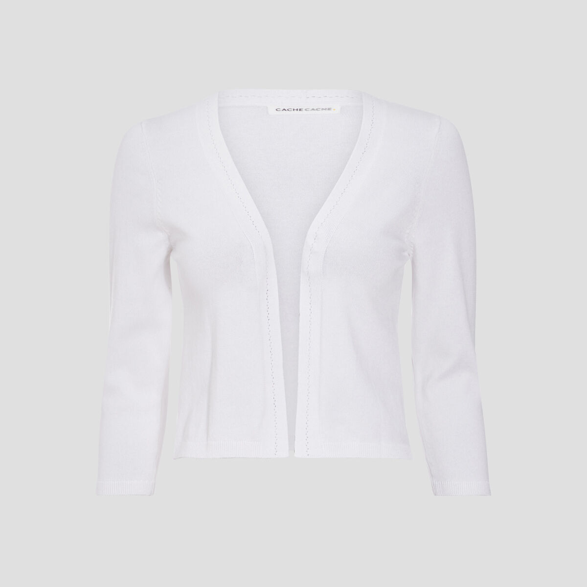 Gilet court ouvert blanc femme