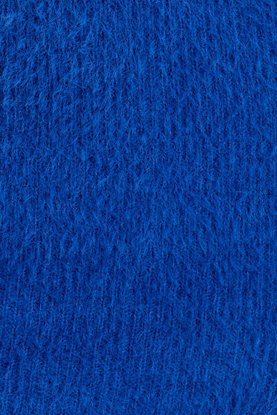 Robe pull moulante bleu electrique femme