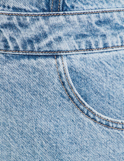 Combinaison pantalon en jean denim bleach femme