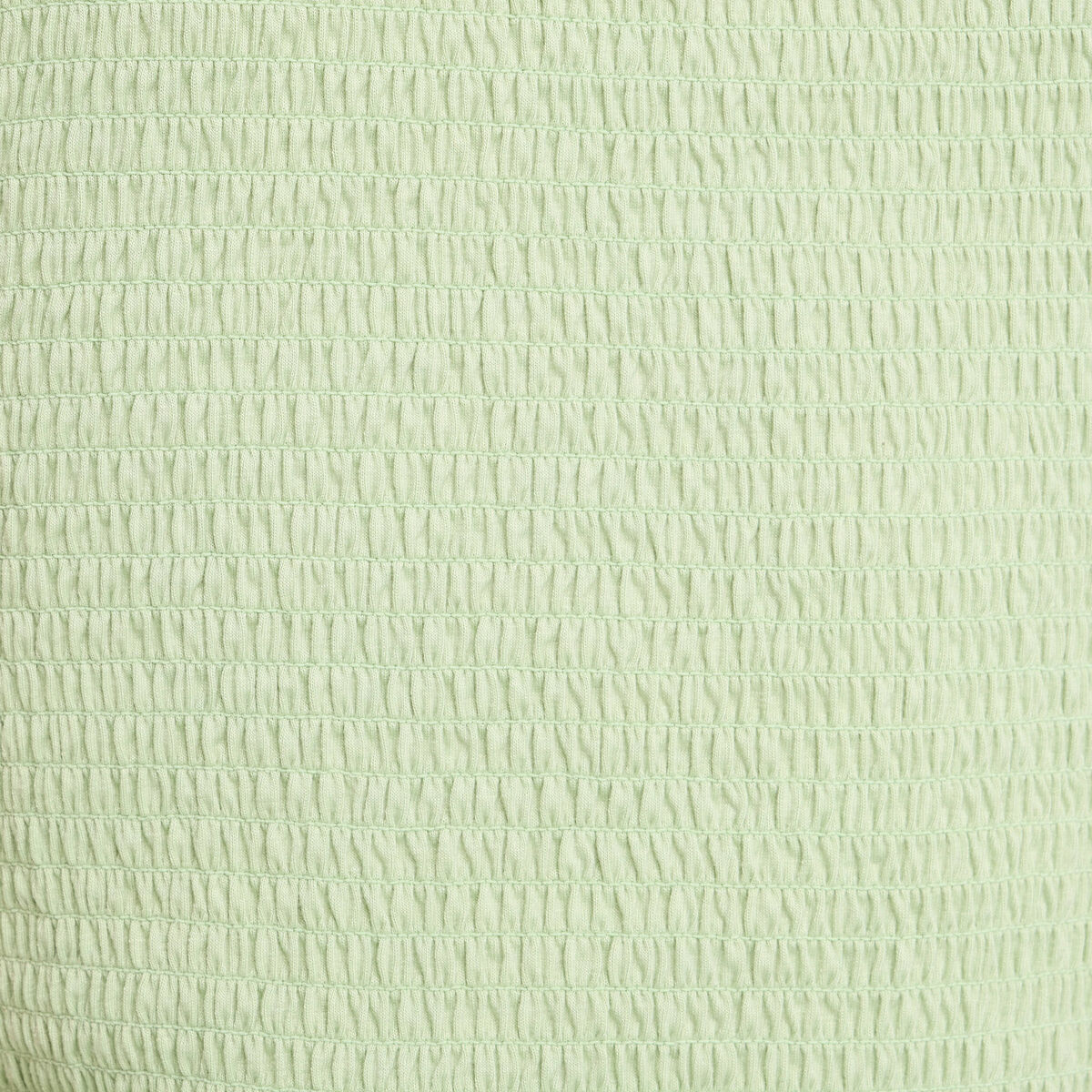 T-shirt smocké avec broderie vert clair femme