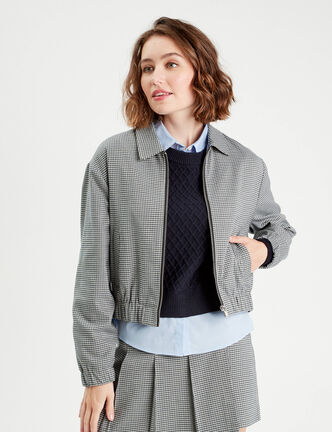 Veste zippée manches longues blanc femme