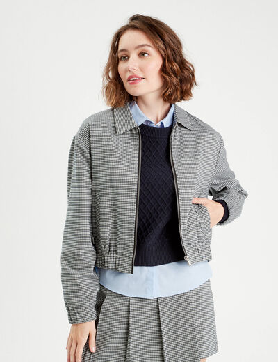 Veste zippée manches longues blanc femme