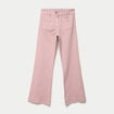 Jean bootcut taille haute rose clair femme