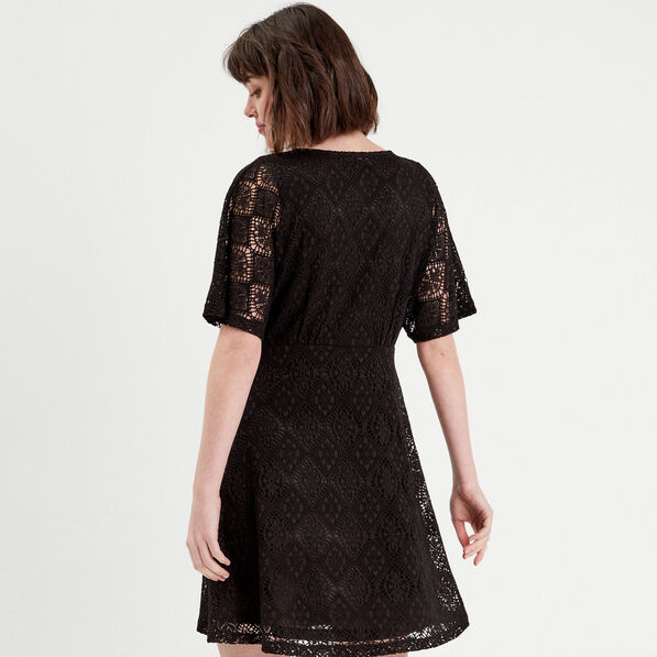 robe evasee dentelle noir femme Robe évasée dentelle noir femme