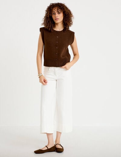 Gilet sans manches marron fonc&eacute; femme