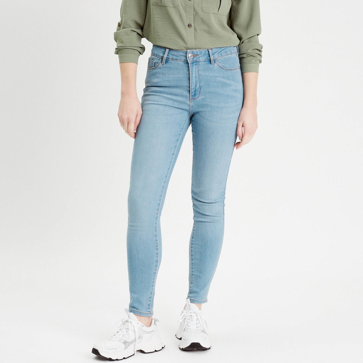 Jeans slim denim dirty femme