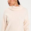 Pull avec col roul&eacute; ecru femme