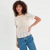 T-shirt manches courtes ecru femme