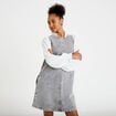 Robe courte droite en jean sans manches denim gris femme