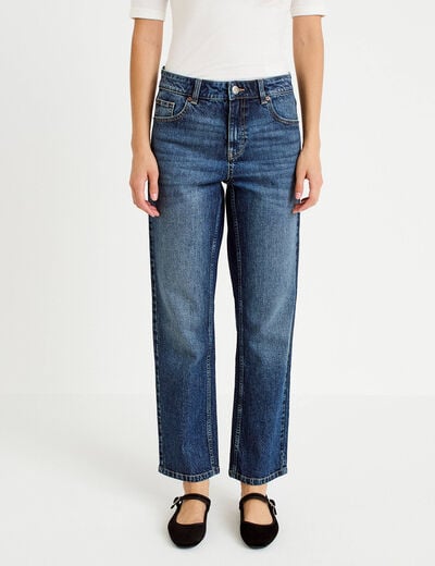 Jean droit taille standard bleu femme
