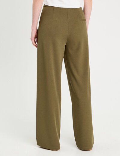 Pantalon large vert kaki femme