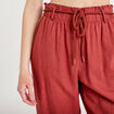 Pantalon large 7/8&egrave;me taille haute vieux rose femme