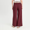 Pantalon large fluide ceinturé prune femme