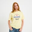 T-shirt col rond manches courtes jaune pastel femme