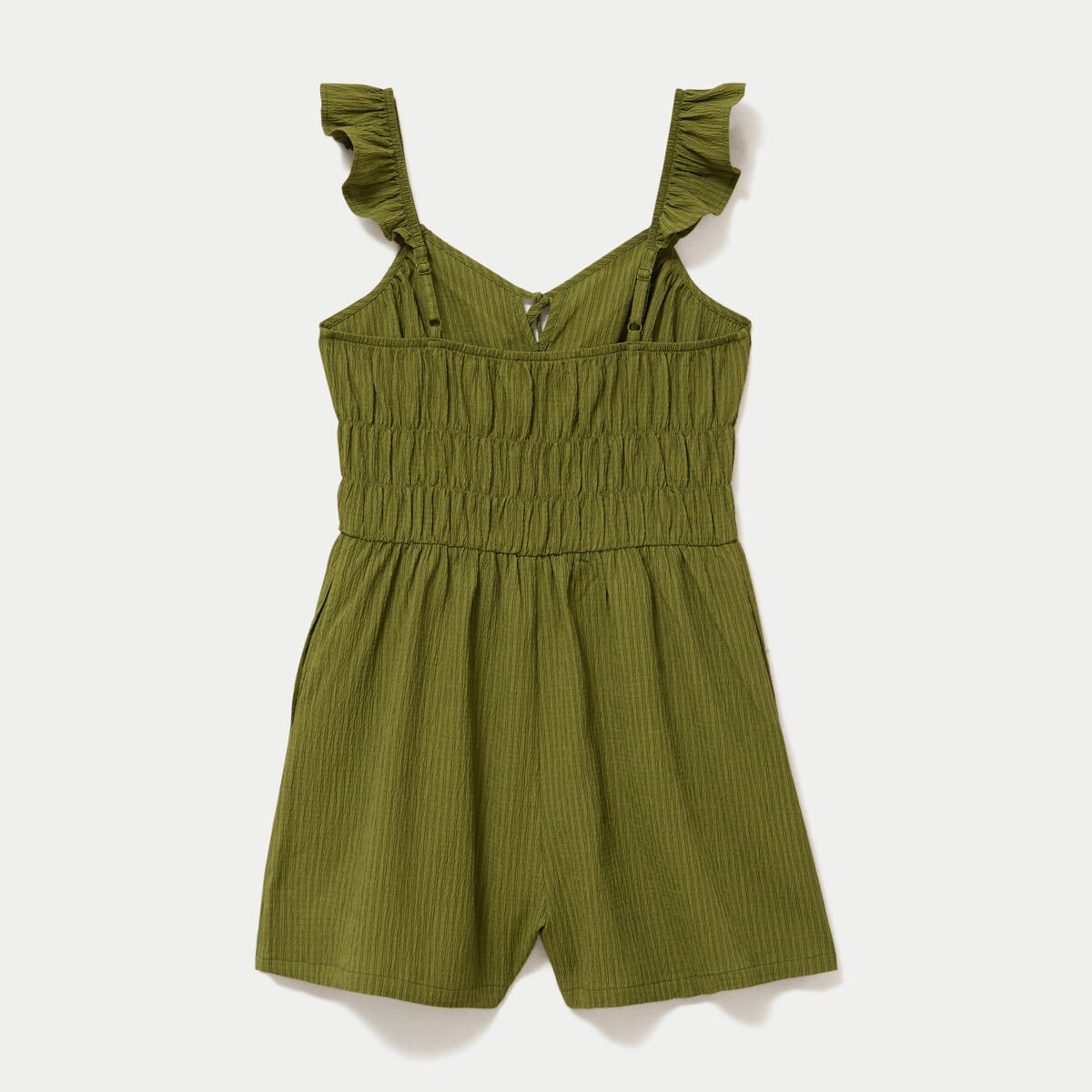Combishort coupe flare vert kaki femme