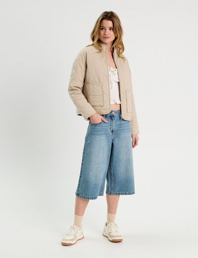 Veste matelassée zippée sable femme