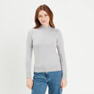 Pull manches longues gris foncé femme