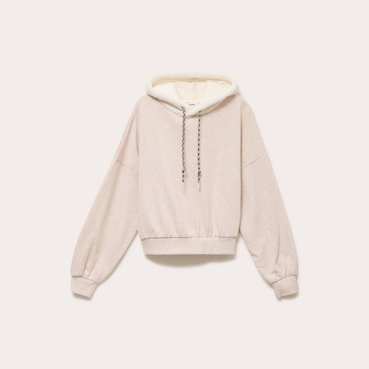 Sweat effet polaire fausse fourrure sable femme