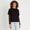 T-shirt oversize 2-en-1 noir femme