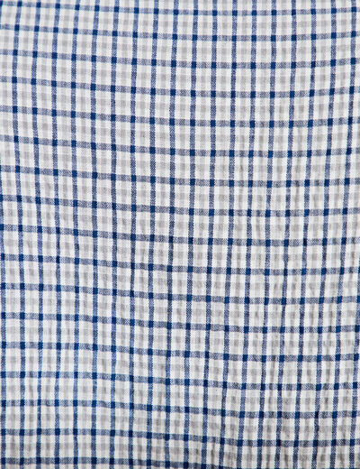 Chemise droite manches longues bleu fonc&eacute; femme