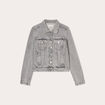 Veste boutonnée en jean denim gris femme