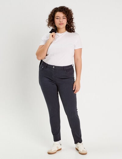 Jeans slim 5 poches bleu marine femme