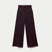 Pantalon bootcut en tweed violet fonc&eacute; femme