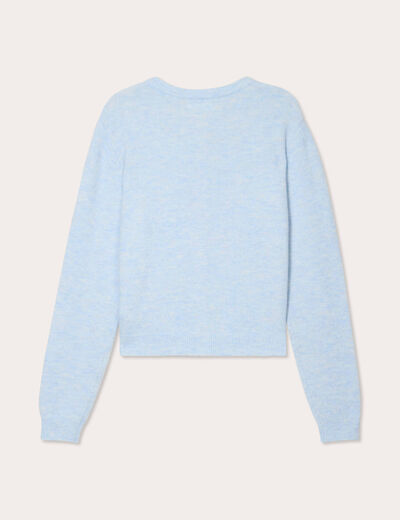 Gilet manches longues bleu pastel femme