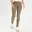 Jeans slim 5 poches vert kaki femme