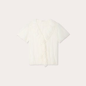 top dentelle et volants ecru femme Top dentelle et volants ecru femme