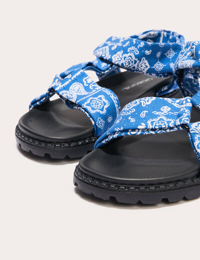 Sandales avec lien bleu femme