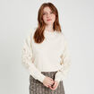 Sweat détails broderie ecru femme