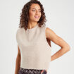 Pull sans manches sable femme