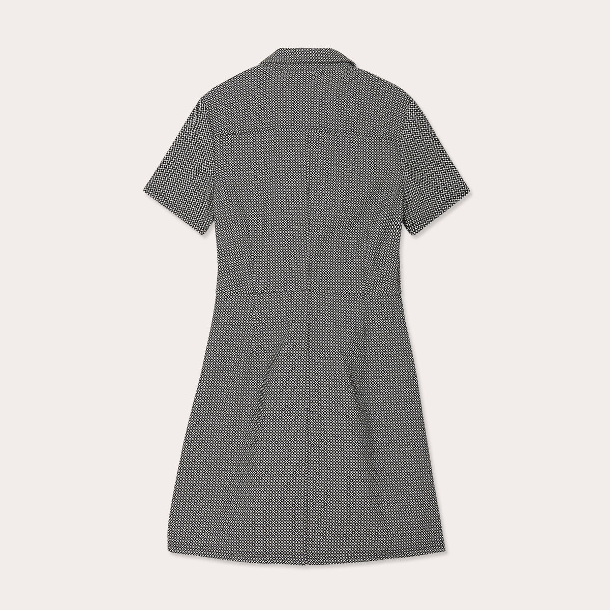 Robe évasée boutonnée noir femme