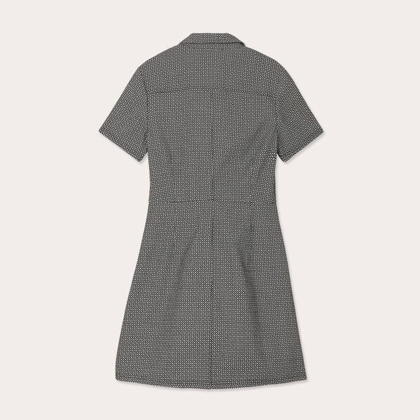 Robe évasée boutonnée noir femme