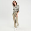 Blouse manches 3/4 en jean blanc femme
