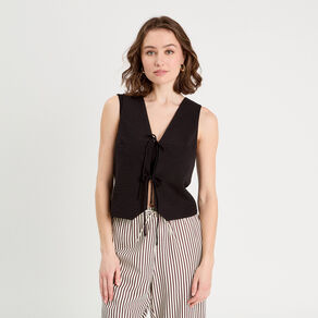 Gilet sans manches noir femme