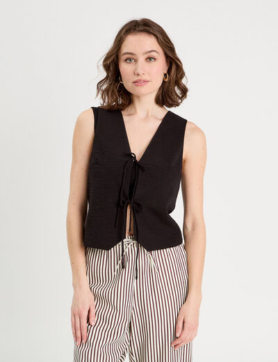Gilet sans manches noir femme
