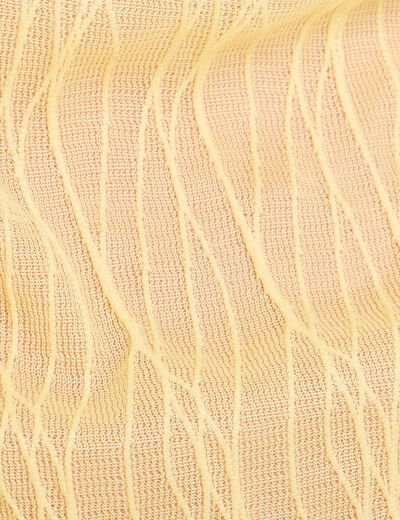 Blouse nouée avec volants jaune clair femme