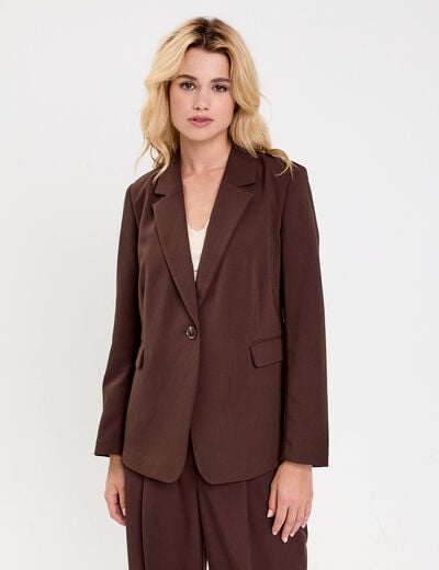 Veste esprit blazer marron fonc&eacute; femme